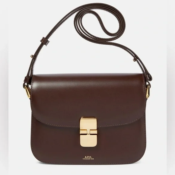 A.P.C. Grace Small leather crossbody bag, brown - Picture 2 of 7